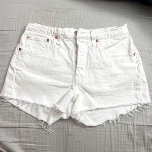 White Jean Shorts